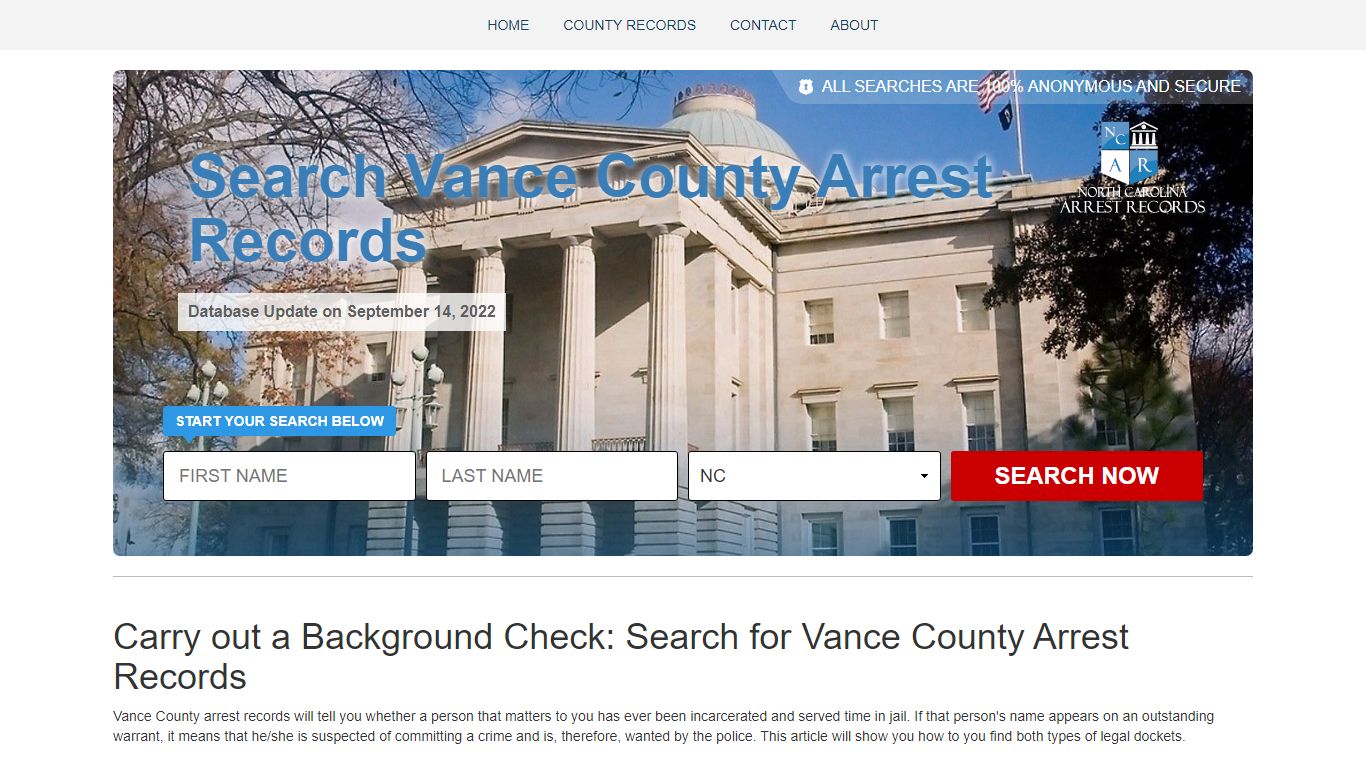 Find Vance County Arrest Records and Warrants